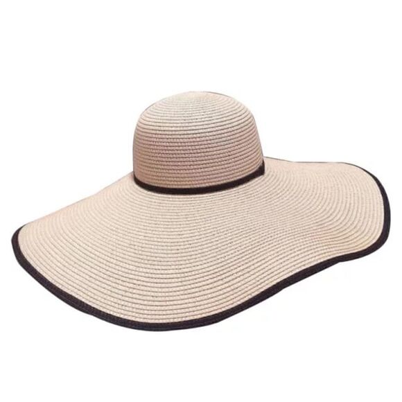 Cream Women Floppy Straw Hat